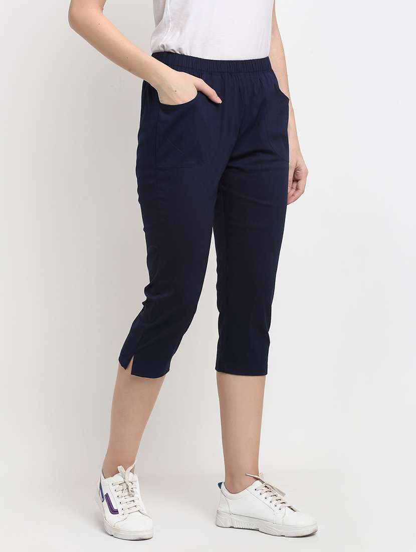 mid rise solid capri - 18016419 -  Standard Image - 1