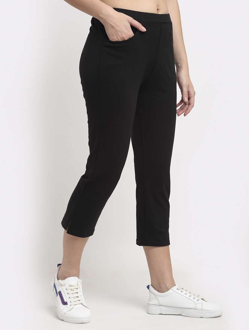 mid rise solid capri - 18016566 -  Standard Image - 1