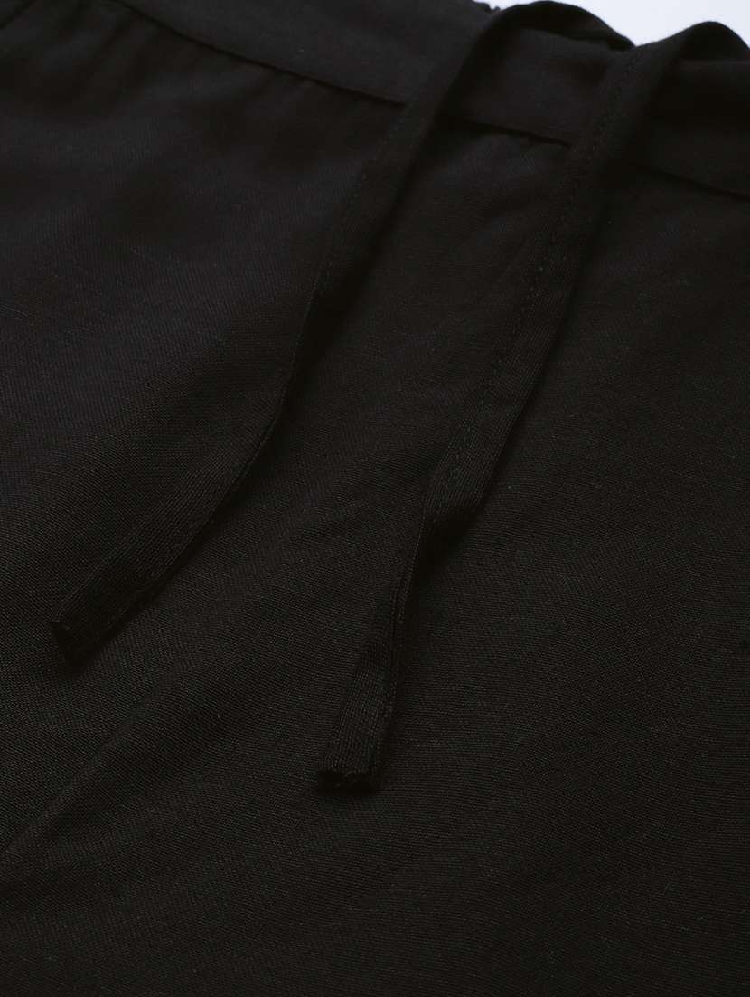 black rayon tapered pant - 18016717 -  Standard Image - 4