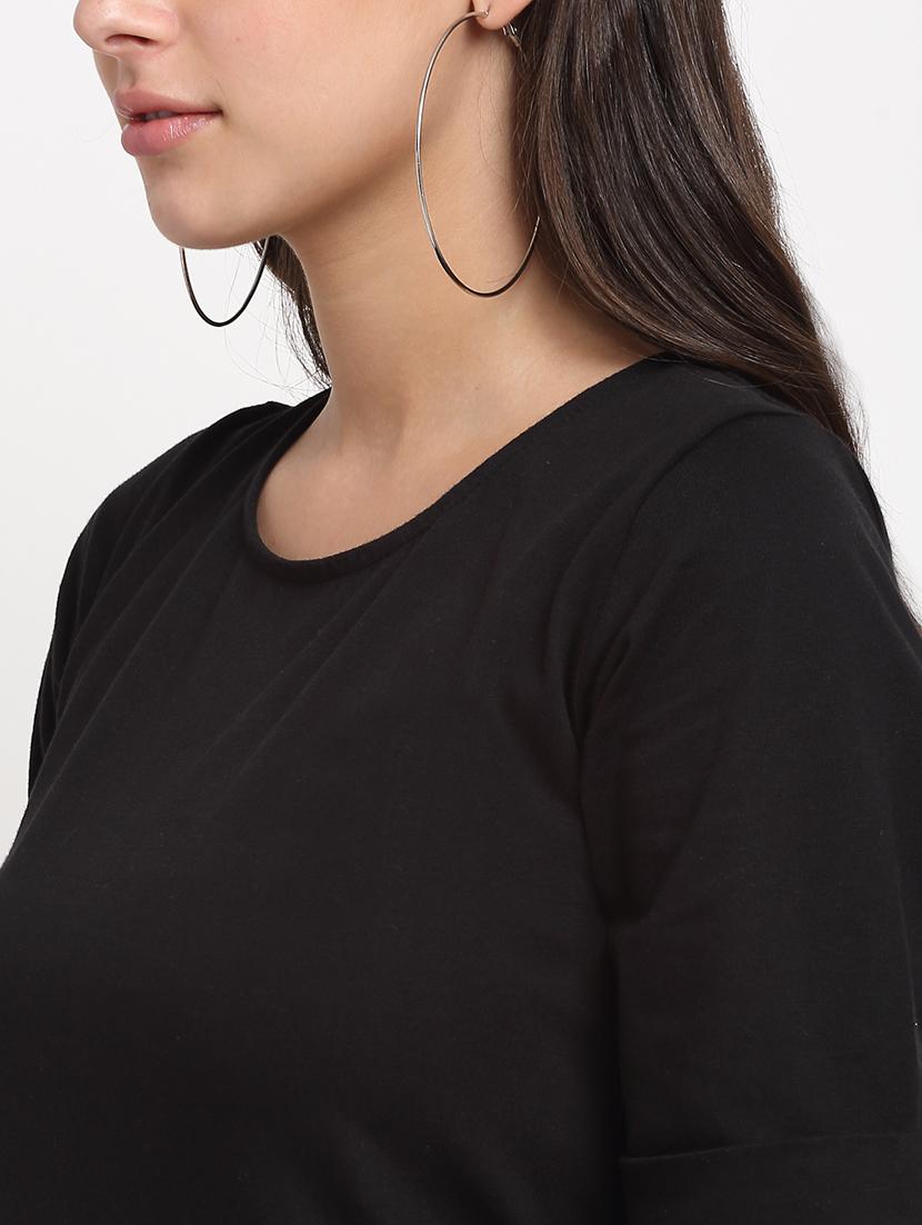 round neck solid a-line dress - 18016756 - Standard Image - 4