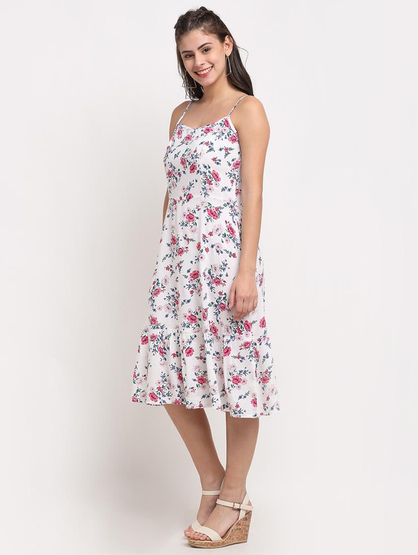 cami neck floral fit & flare dress - 18016759 -  Standard Image - 1