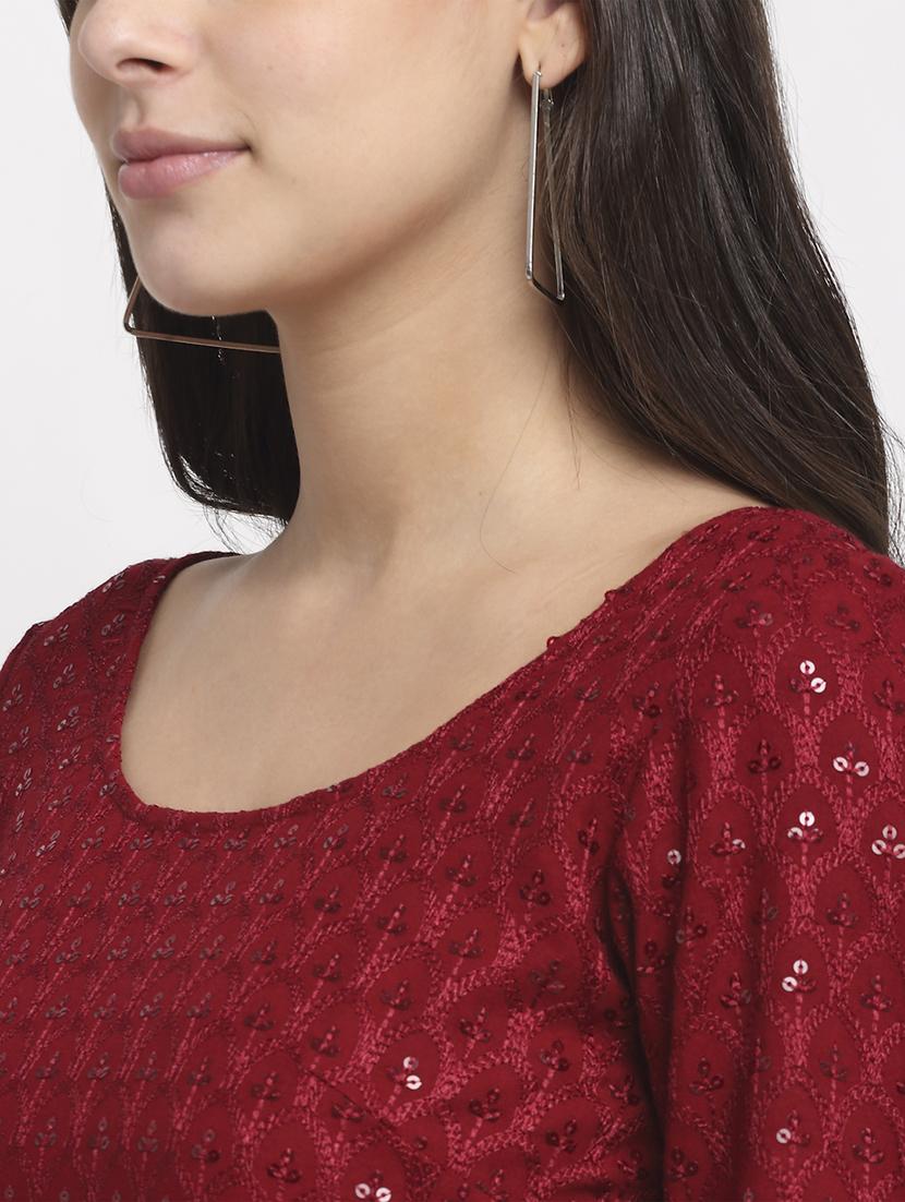 round neck embellished a-line dress - 18016768 - Standard Image - 4