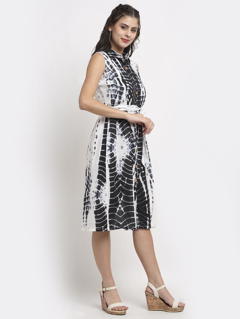 tie front tie & dye shirt  dress - 18016775 -  Standard Image - 1