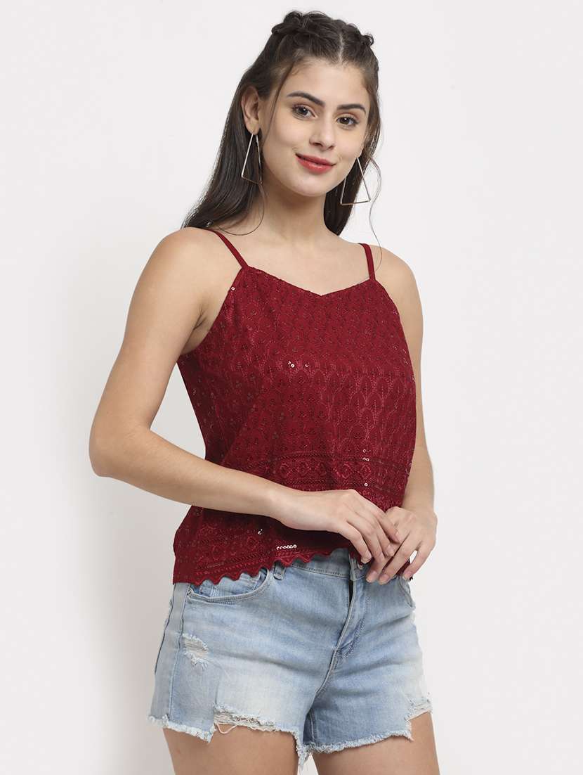 cami neck embellished top - 18016781 -  Standard Image - 1