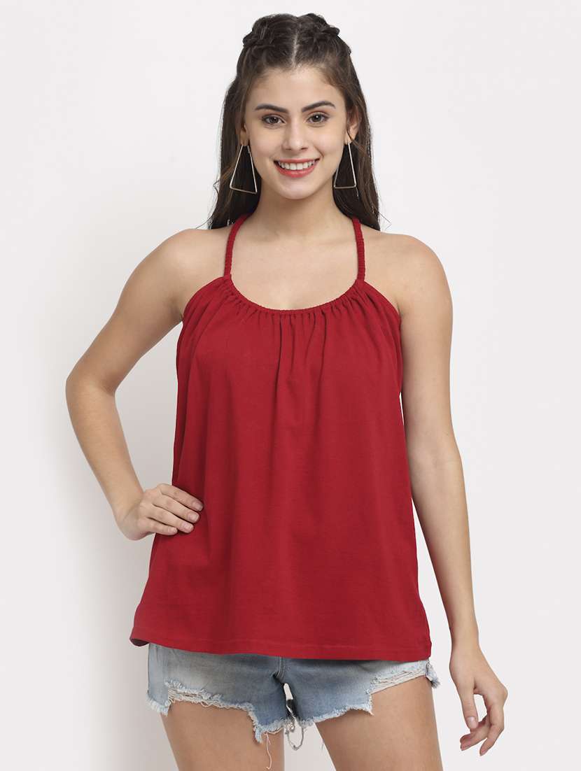cami neck solid top