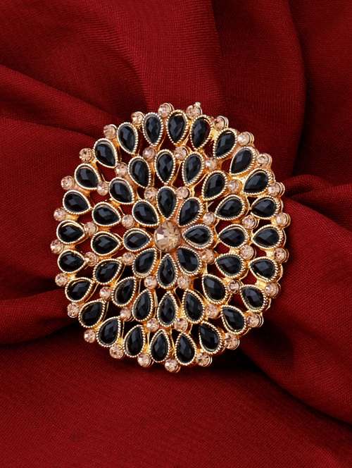 round gold tone adjustable designer finger ring - 18017487 -  Standard Image - 0