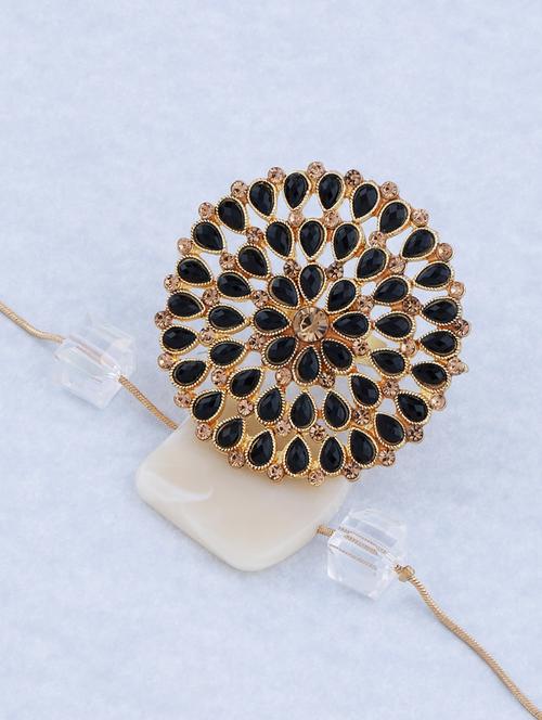 gold tone adjustable designer finger ring - 18017633 - Standard Image - 0
