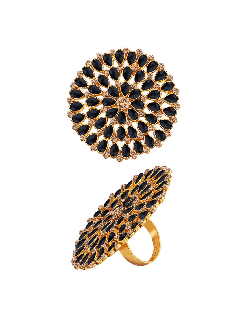 gold tone adjustable designer finger ring - 18017633 - Standard Image - 1