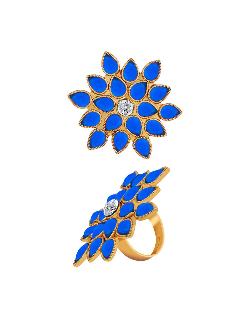 stylish adjustable floral designed finger ring - 18017642 - Standard Image - 1