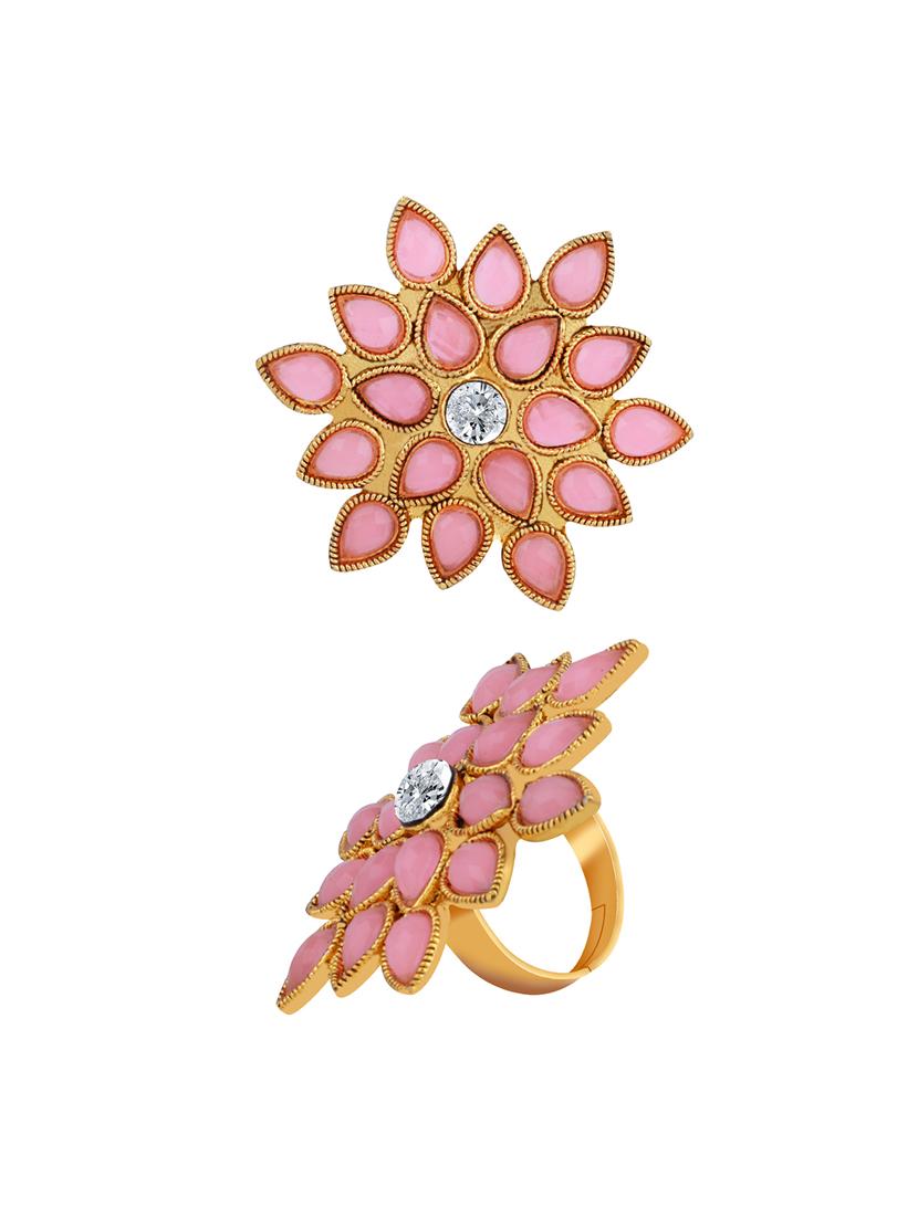 stylish adjustable floral designed finger ring - 18017643 -  Standard Image - 1
