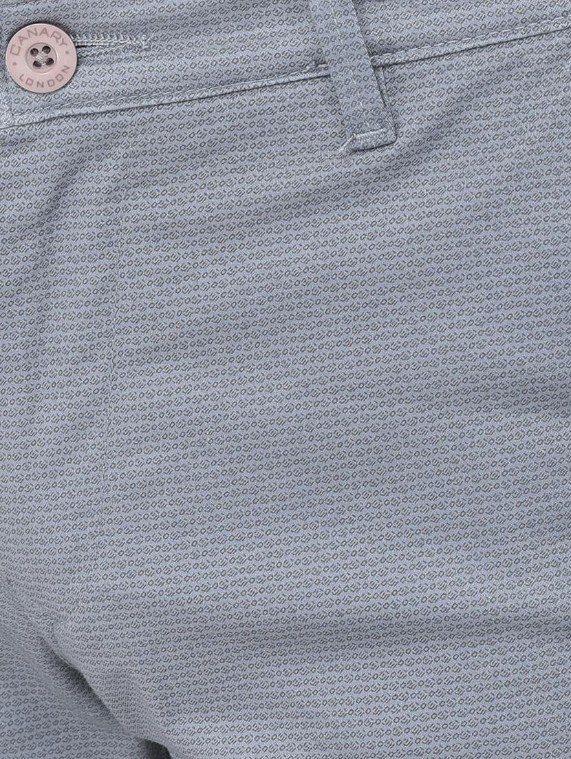 grey printed flat front casual trouser - 18017670 - Standard Image - 4