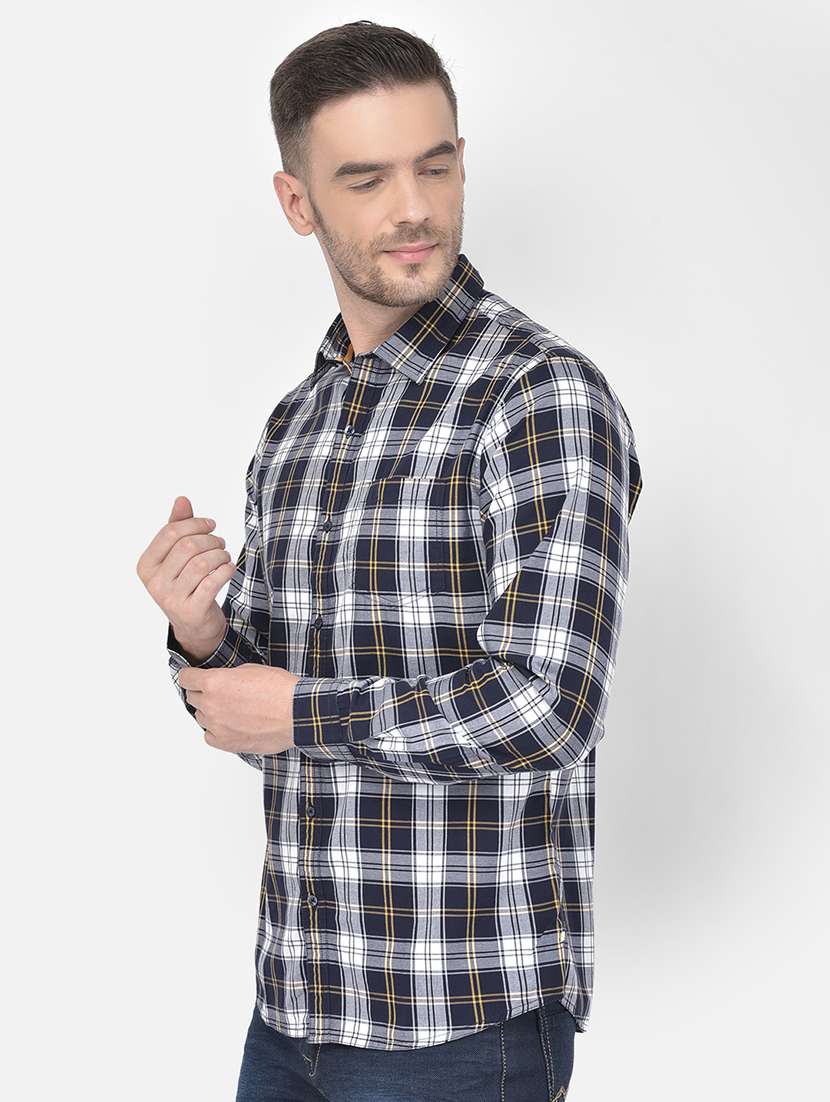blue checkered casual shirt - 18017695 -  Standard Image - 1