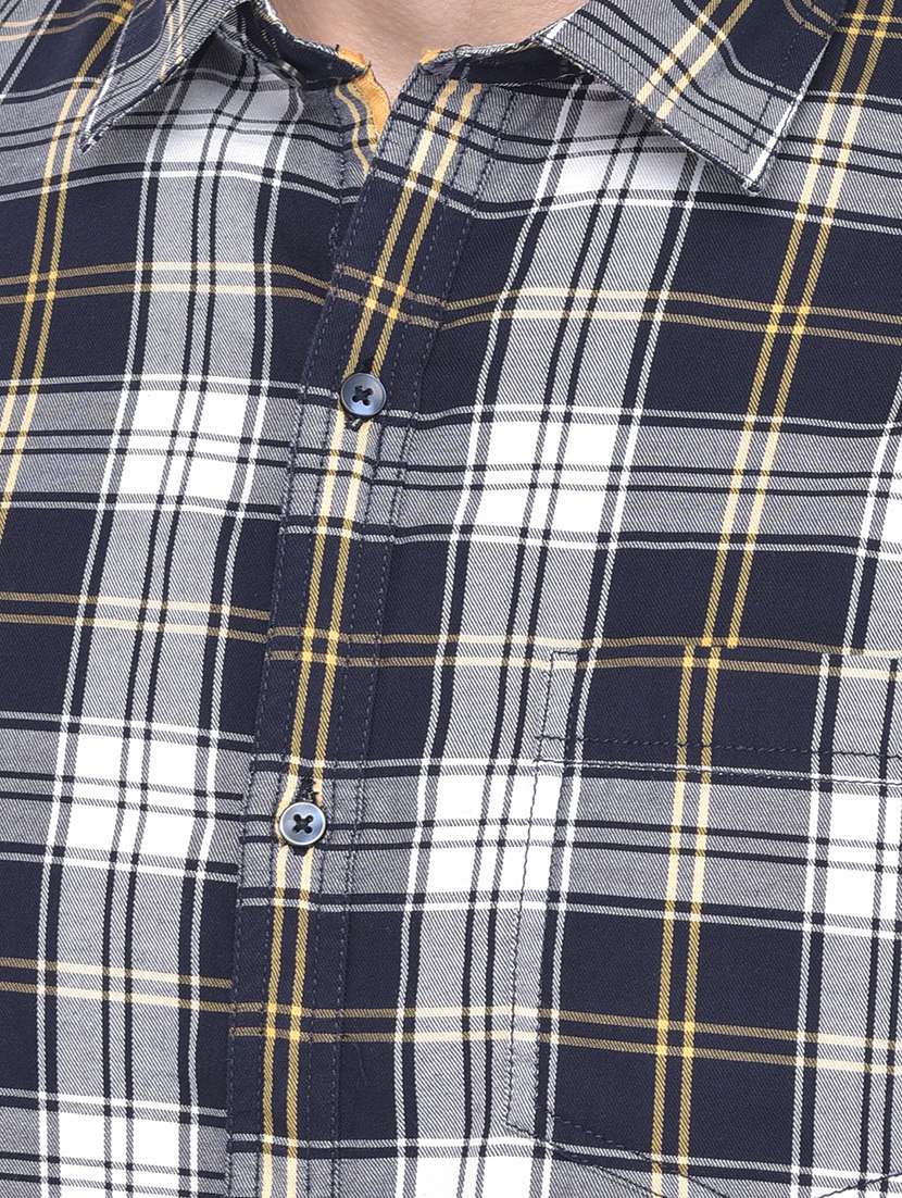 blue checkered casual shirt - 18017695 -  Standard Image - 4