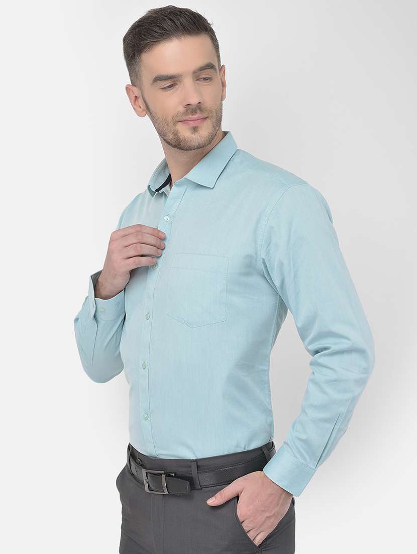green self design formal shirt - 18017714 - Standard Image - 1