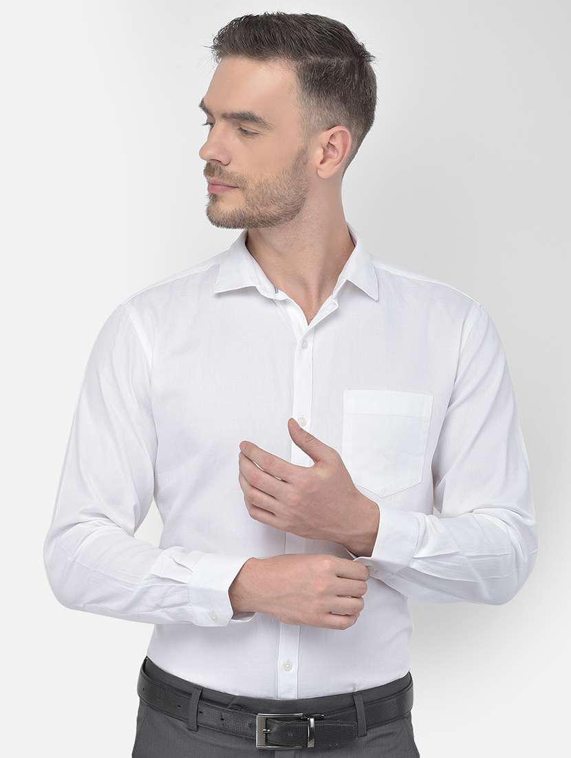 white solid formal shirt