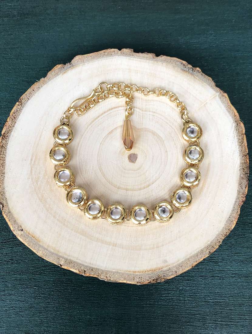 golden kundan adjustable bracelet