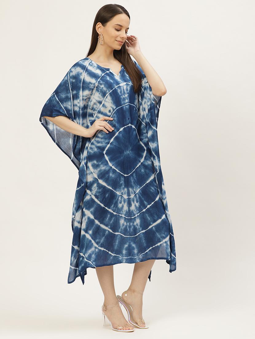 v-neck tie & dye kaftan dress - 18018412 - Standard Image - 1