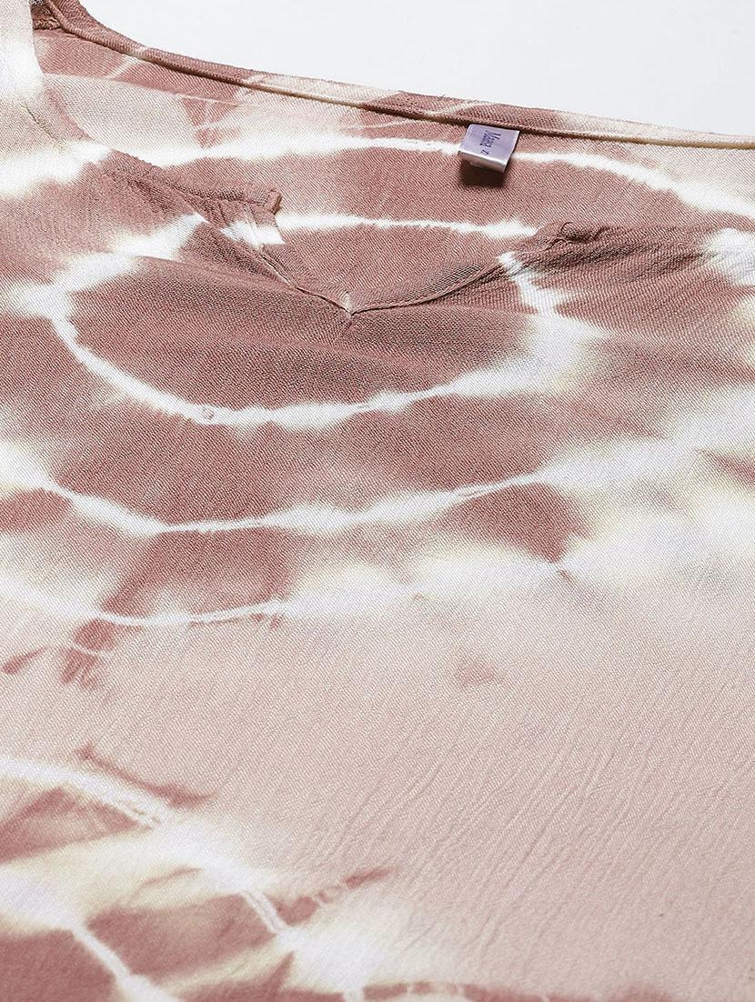 notch neck tie & dye kaftan dress - 18018416 - Standard Image - 4