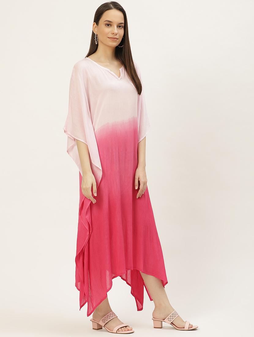 notch neck ombre kaftan dress  - 18018417 -  Standard Image - 1