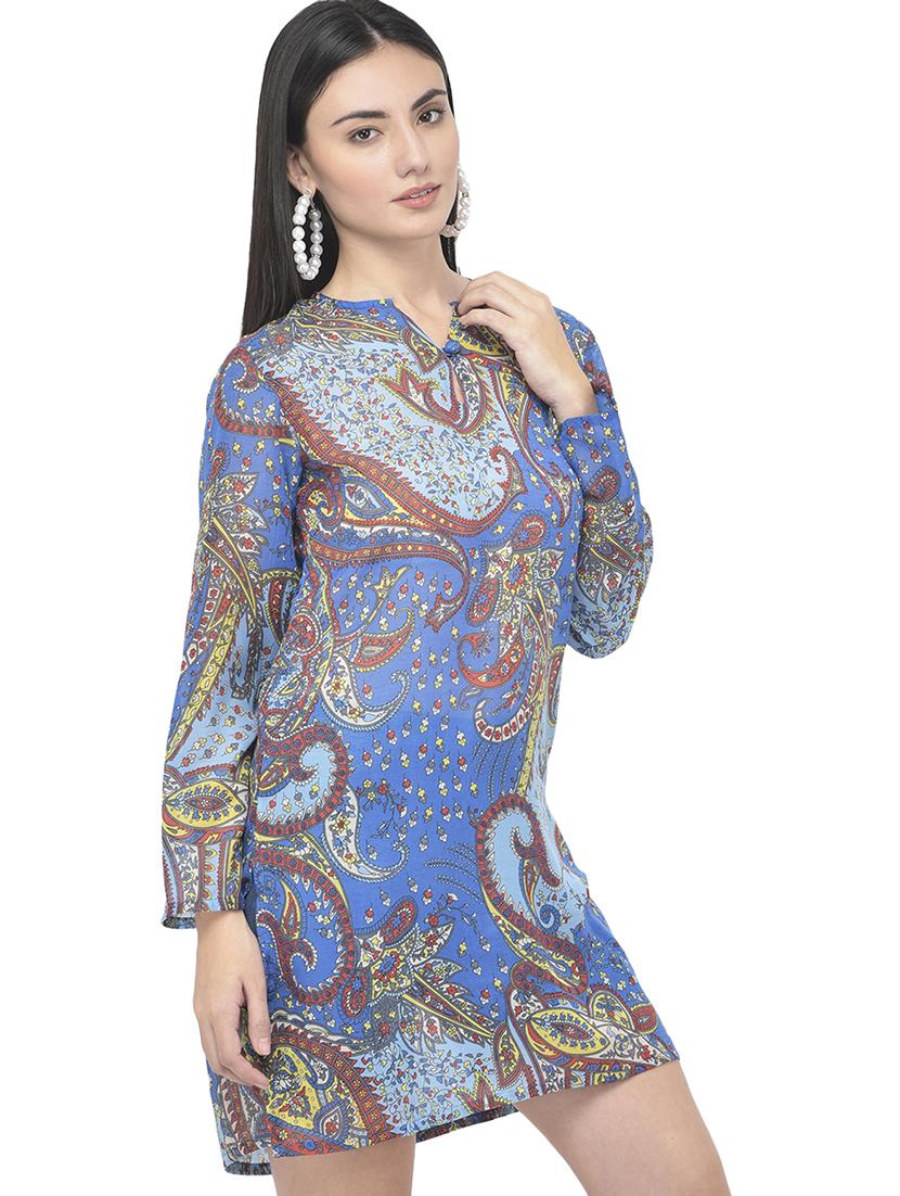key hole neck printed tunic - 18018466 -  Standard Image - 1