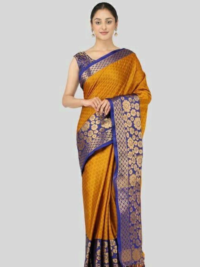 orange cotton saree - 18019135 - Standard Image - 1