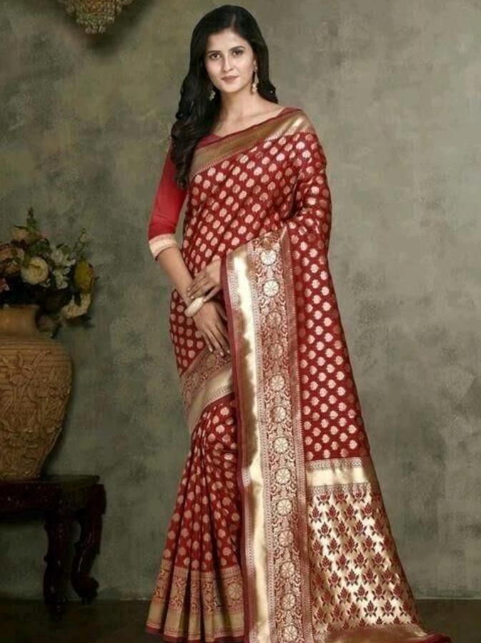green cotton saree - 18019139 -  Standard Image - 1