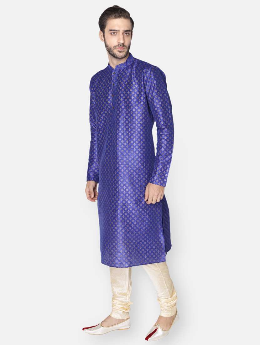 blue printed long kurta - 18019532 -  Standard Image - 1
