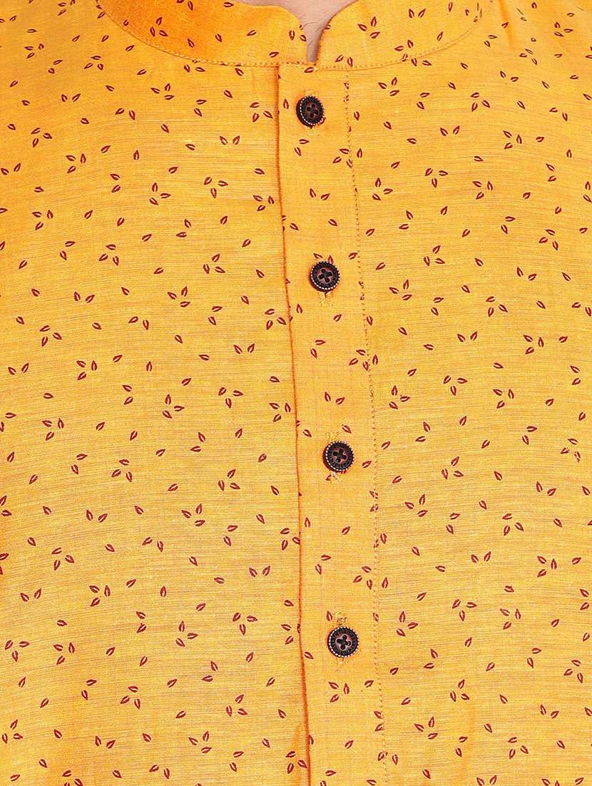 yellow printed long kurta - 18019543 - Standard Image - 4