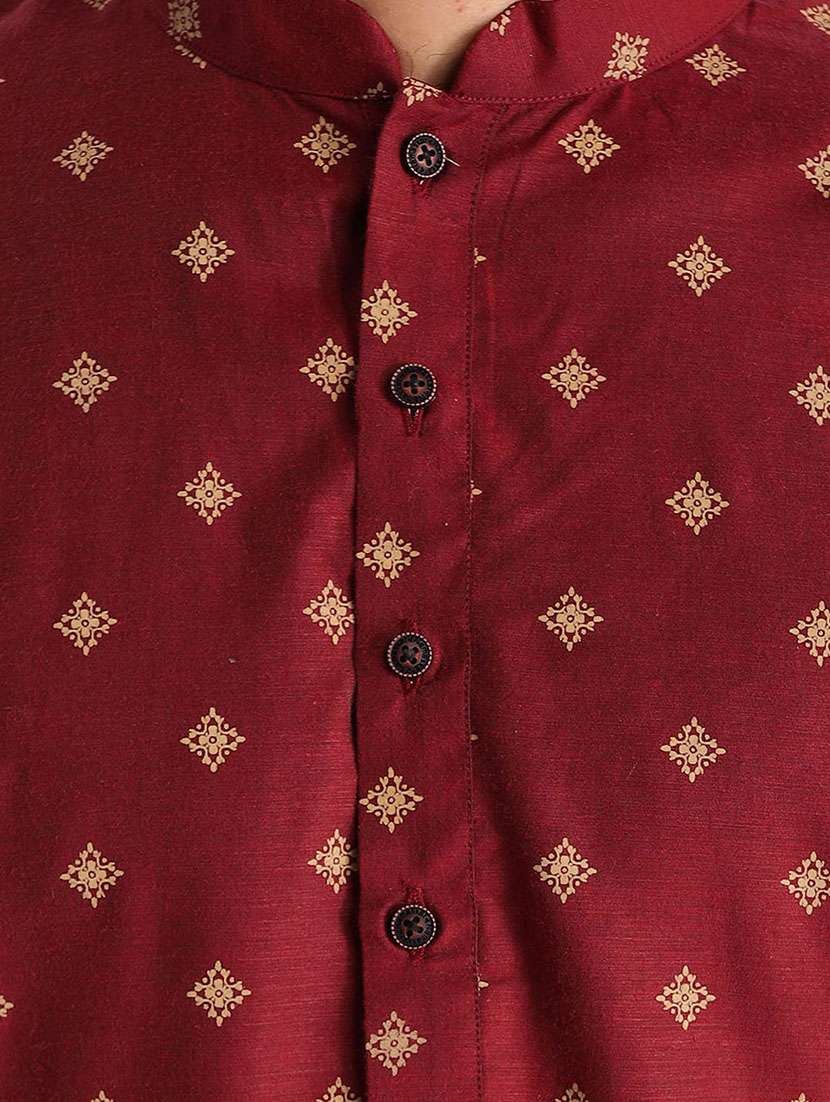 maroon printed long kurta - 18019549 -  Standard Image - 4