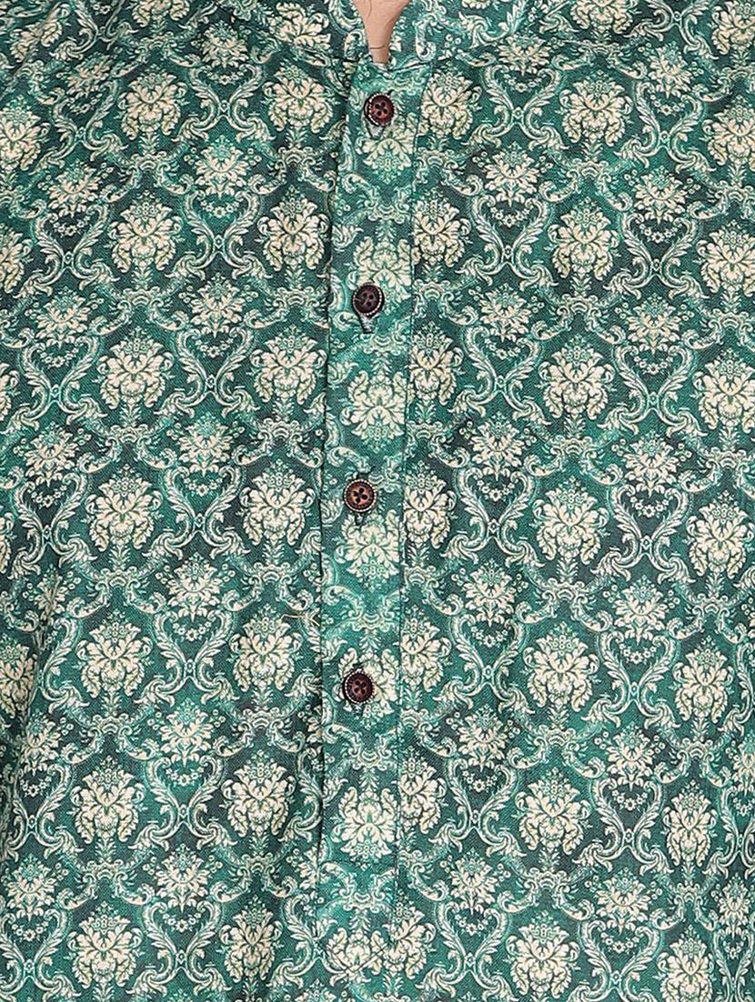 green printed long kurta - 18019556 - Standard Image - 4