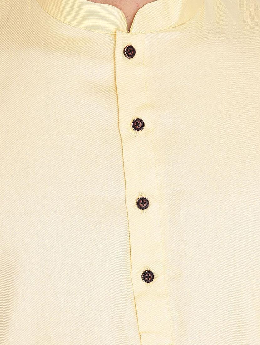 beige solid long kurta - 18019574 - Standard Image - 4