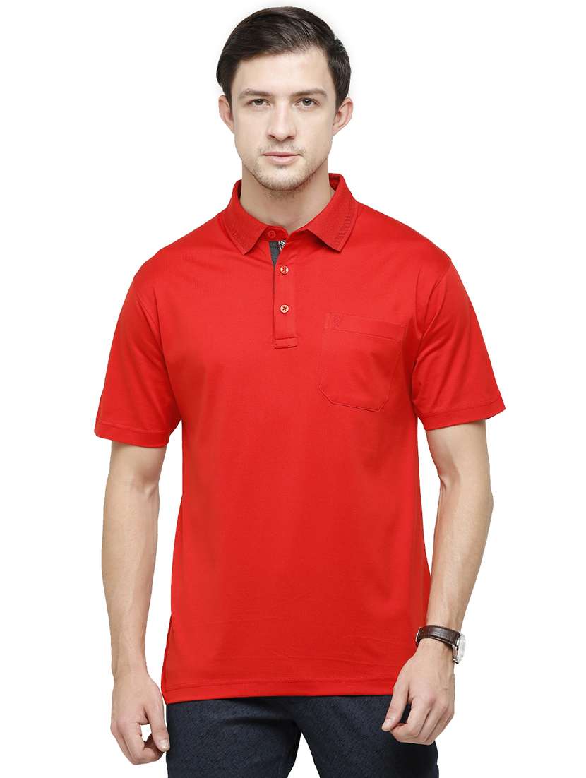 red solid polo t-shirt