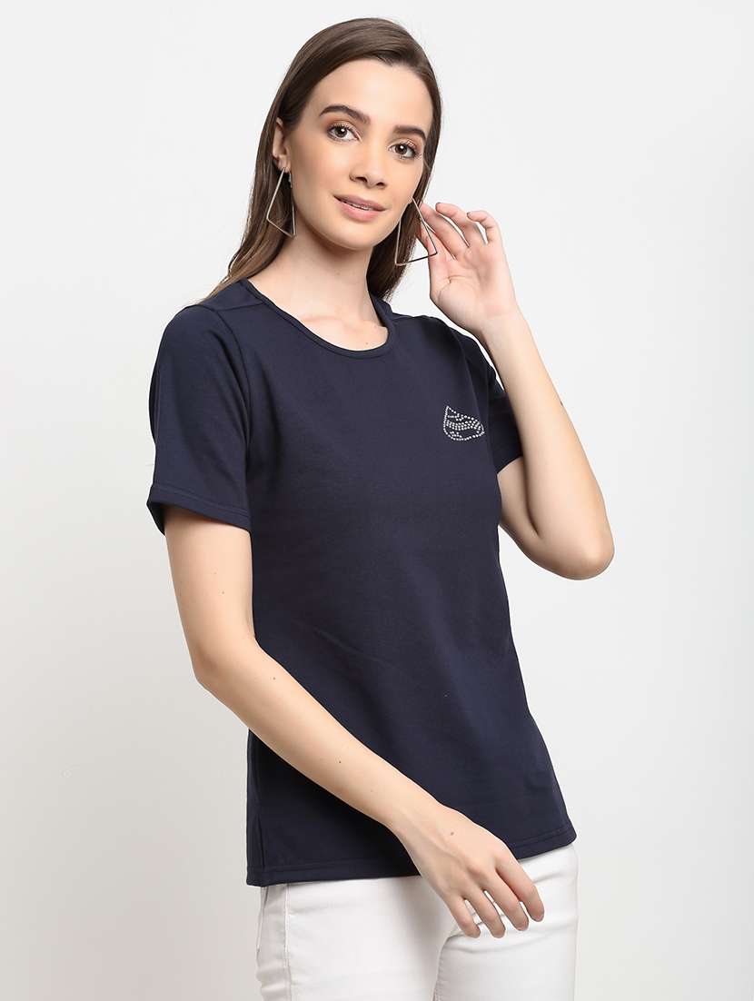 round neck solid tee  - 18020358 -  Standard Image - 1