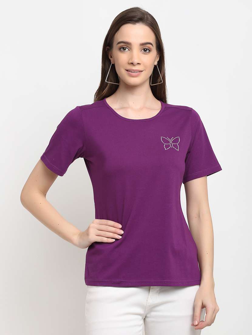 round neck solid tee - 18020361 - Zoom Image - 0