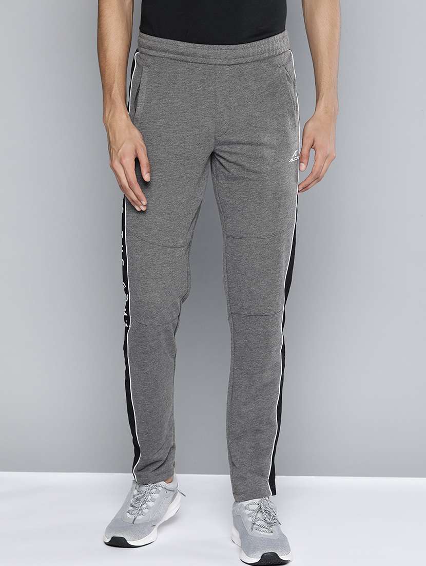 grey side taped full length track pant