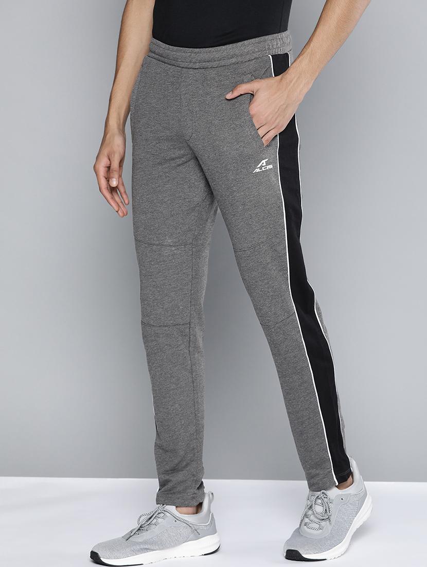 grey side taped full length track pant - 18021118 -  Standard Image - 1