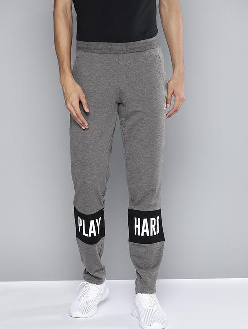 grey printed full length track pant - 18021121 -  Standard Image - 0