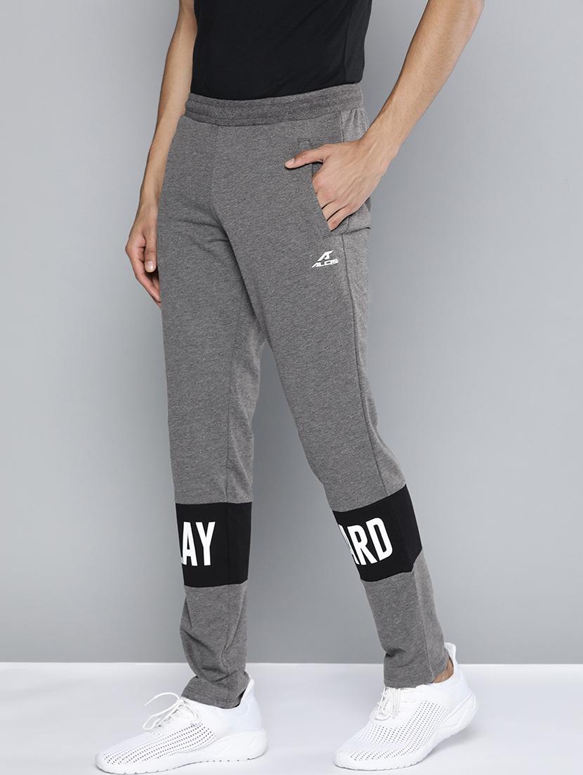 grey printed full length track pant - 18021121 -  Standard Image - 1