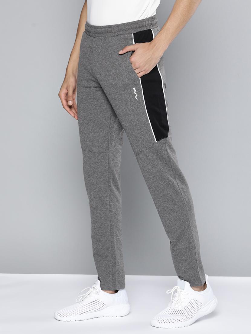 grey side taped full length track pant - 18021122 -  Standard Image - 1