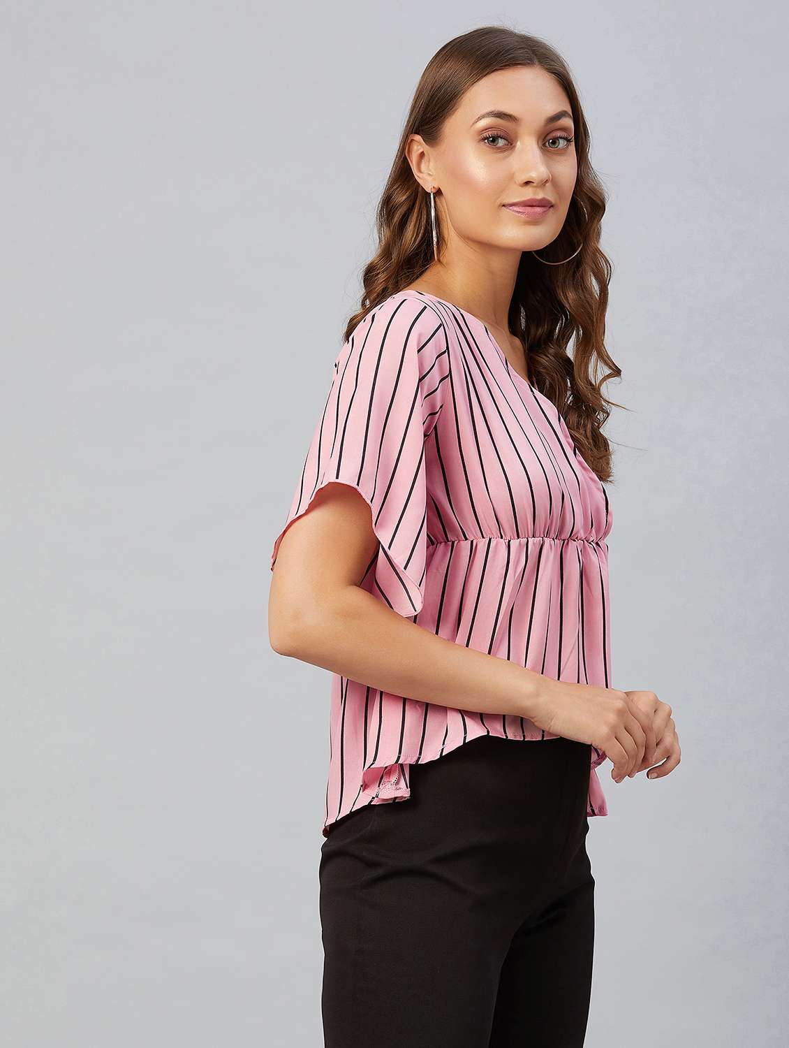 women's asymmetric v neck top - 18021295 -  Standard Image - 1