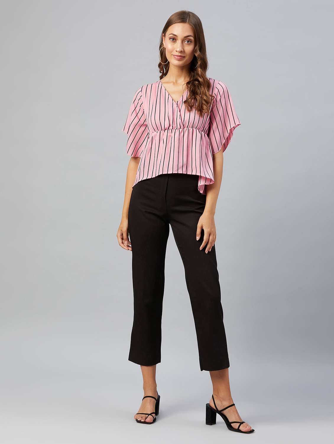 women's asymmetric v neck top - 18021295 -  Standard Image - 4