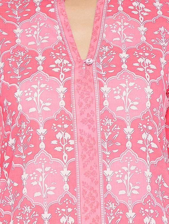 printed kurta pant set  - 18021487 -  Standard Image - 4