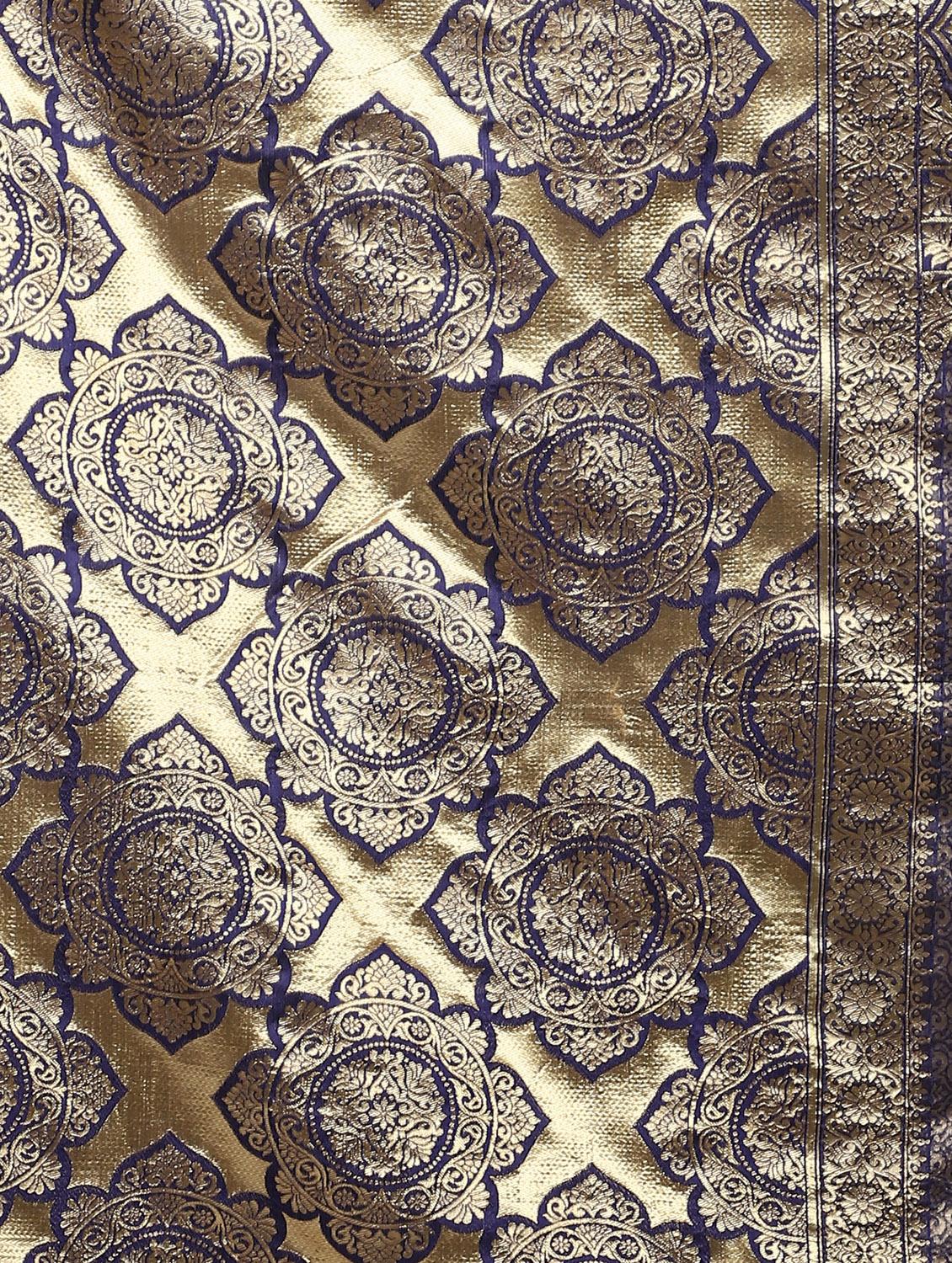 jacquard work kanjivaram saree with blouse - 18021989 - Standard Image - 4