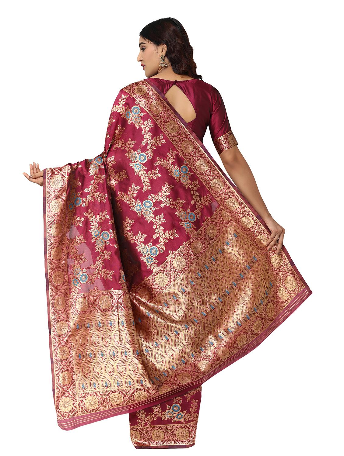 jacquard work kanjivaram saree with blouse - 18022030 - Standard Image - 1