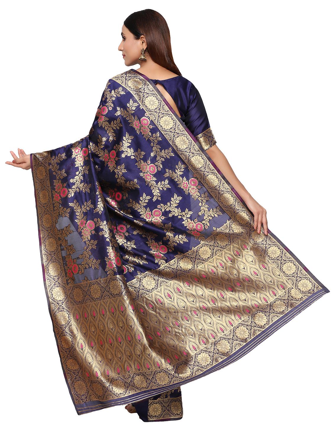 jacquard work kanjivaram saree with blouse - 18022035 - Standard Image - 1