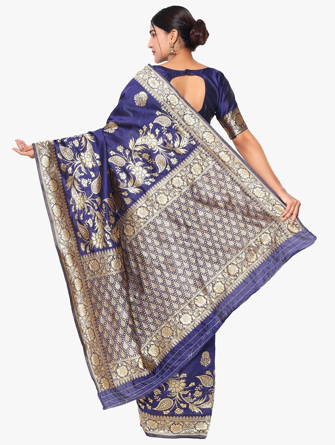 jacquard work kanjivaram saree with blouse - 18022042 - Standard Image - 1