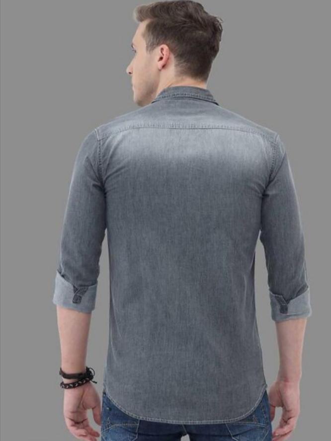 grey denim shirt - 18022466 -  Standard Image - 1