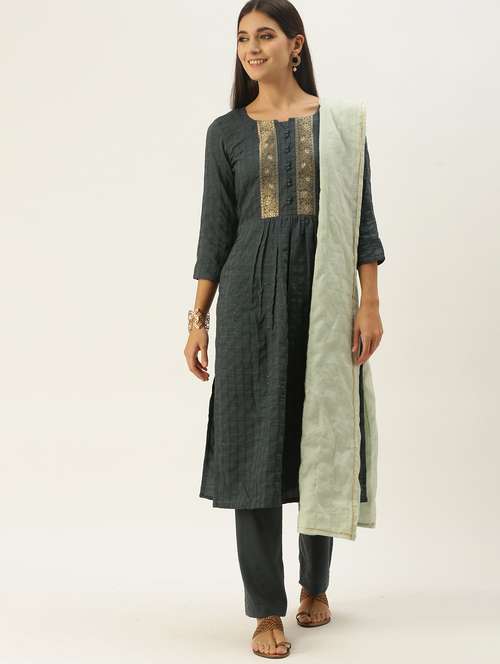 self design unstitched suit set - 18022475 - Standard Image - 0