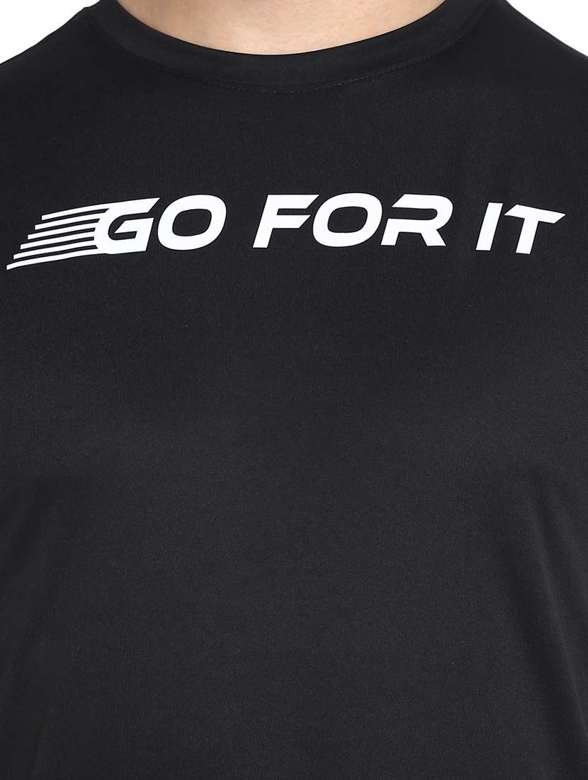 black chest print t-shirt - 18022608 -  Standard Image - 4