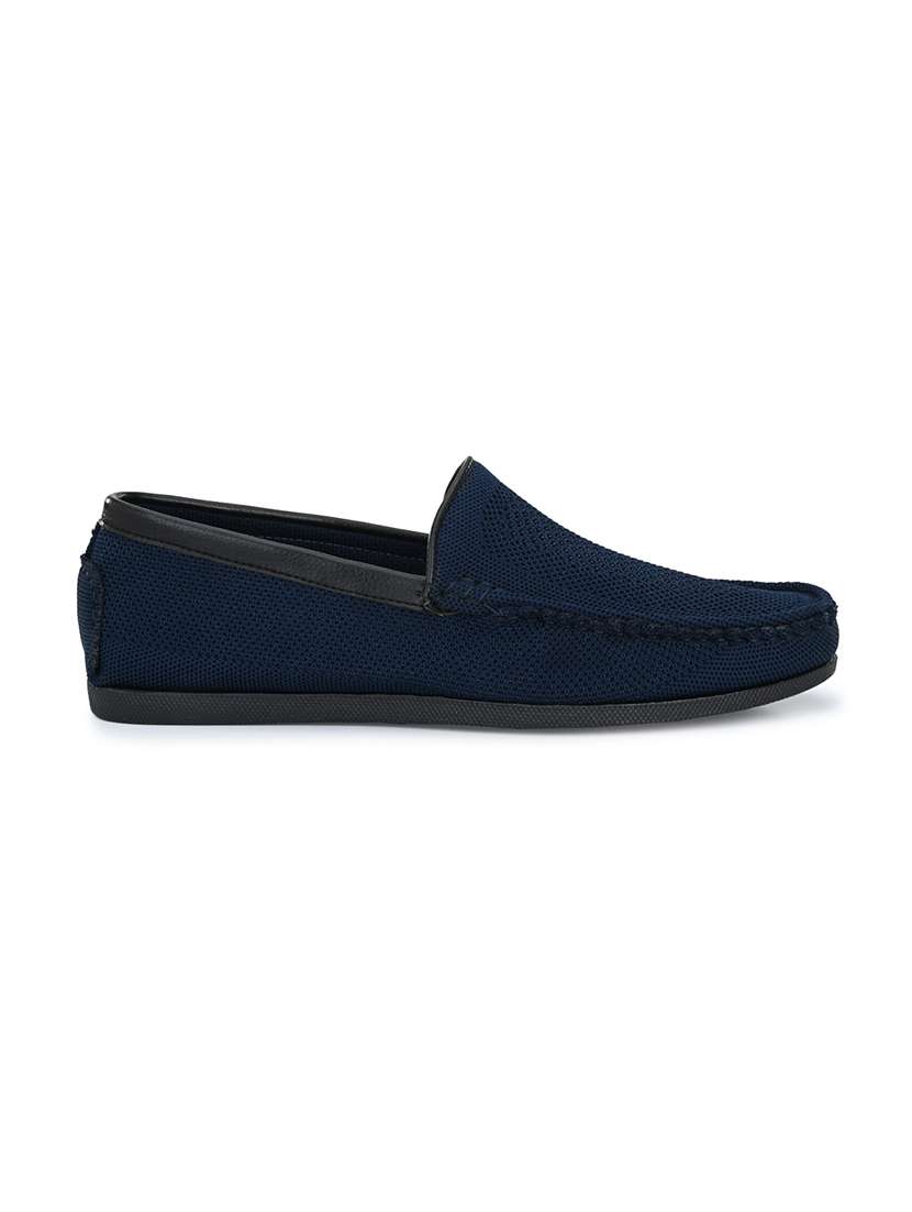 blue synthetic slip on loafers - 18023036 -  Standard Image - 1